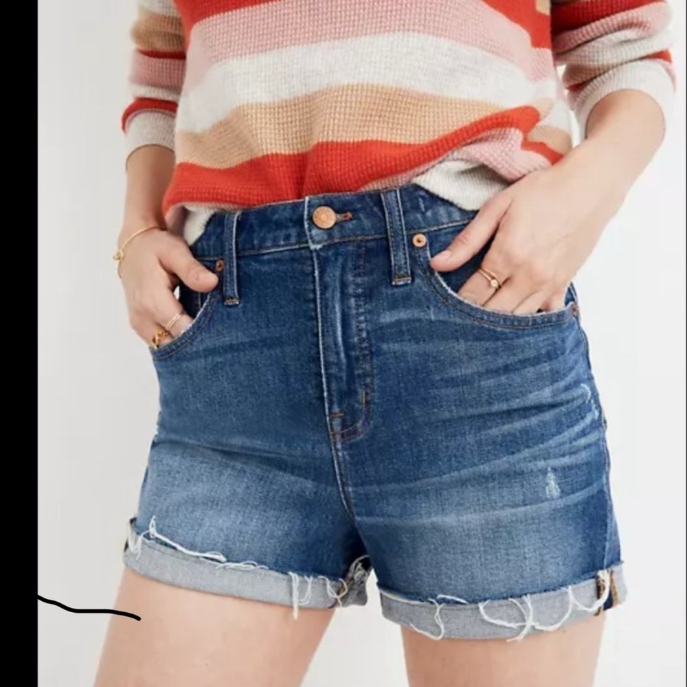 Madewell High-Rise Denim Jean Shorts Size 32 NWT Summer Raw Hem Cutoffs